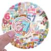 50Pcs Luggage Stickers Number 6 7 Waterproof Decorative Reusable Stickers Residue-Free Removable Stickers Travel Accessories