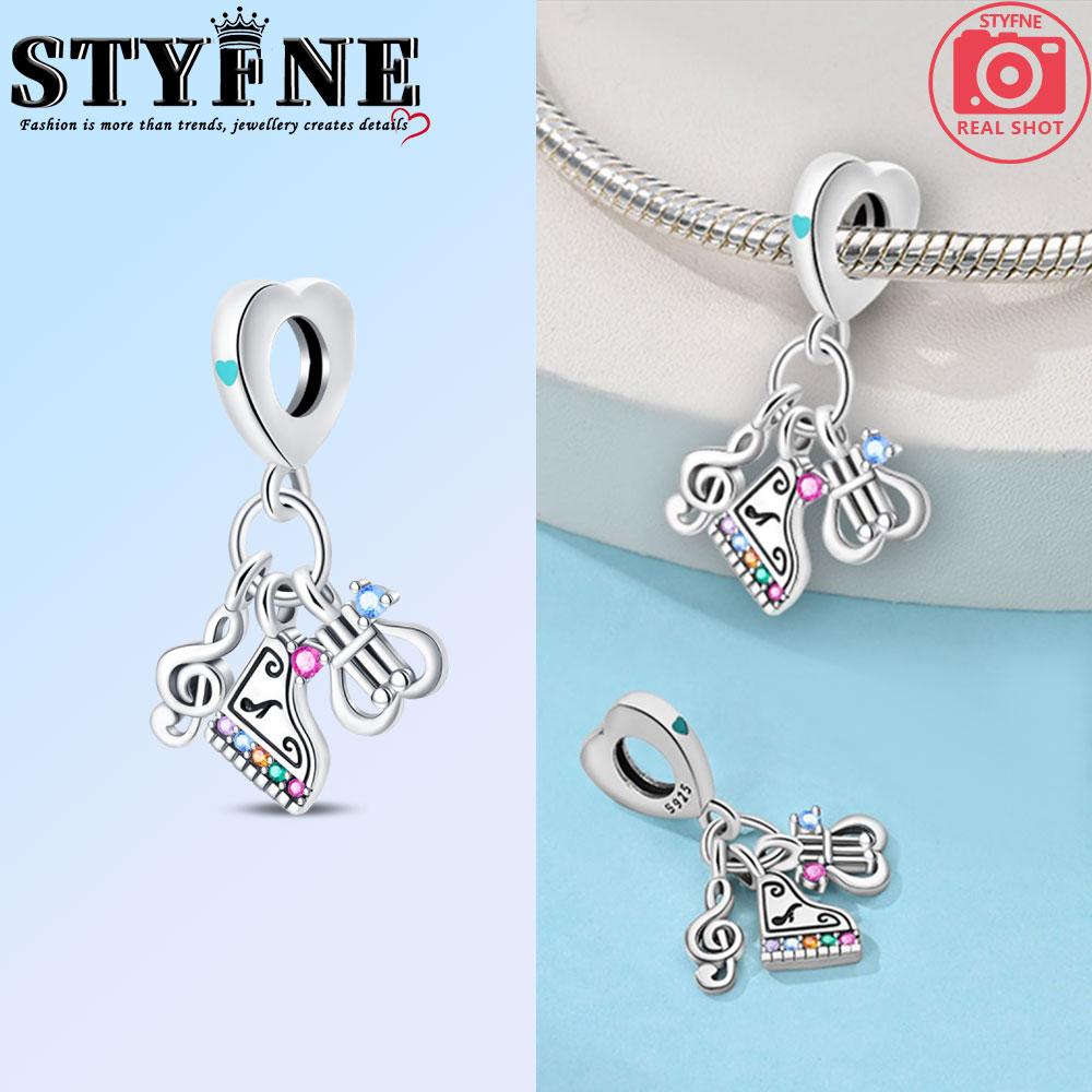 Romantic Music Charms Beads Copper Piano Violin Red Guitar Punk Saxophone Pendants Fit Bracelet Diy Jewelry