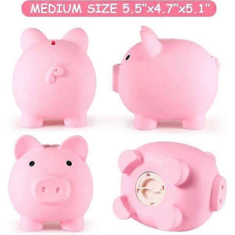 Piggy bank, unbreakable plastic money box, money box for girls and boys, medium-sized piggy banks