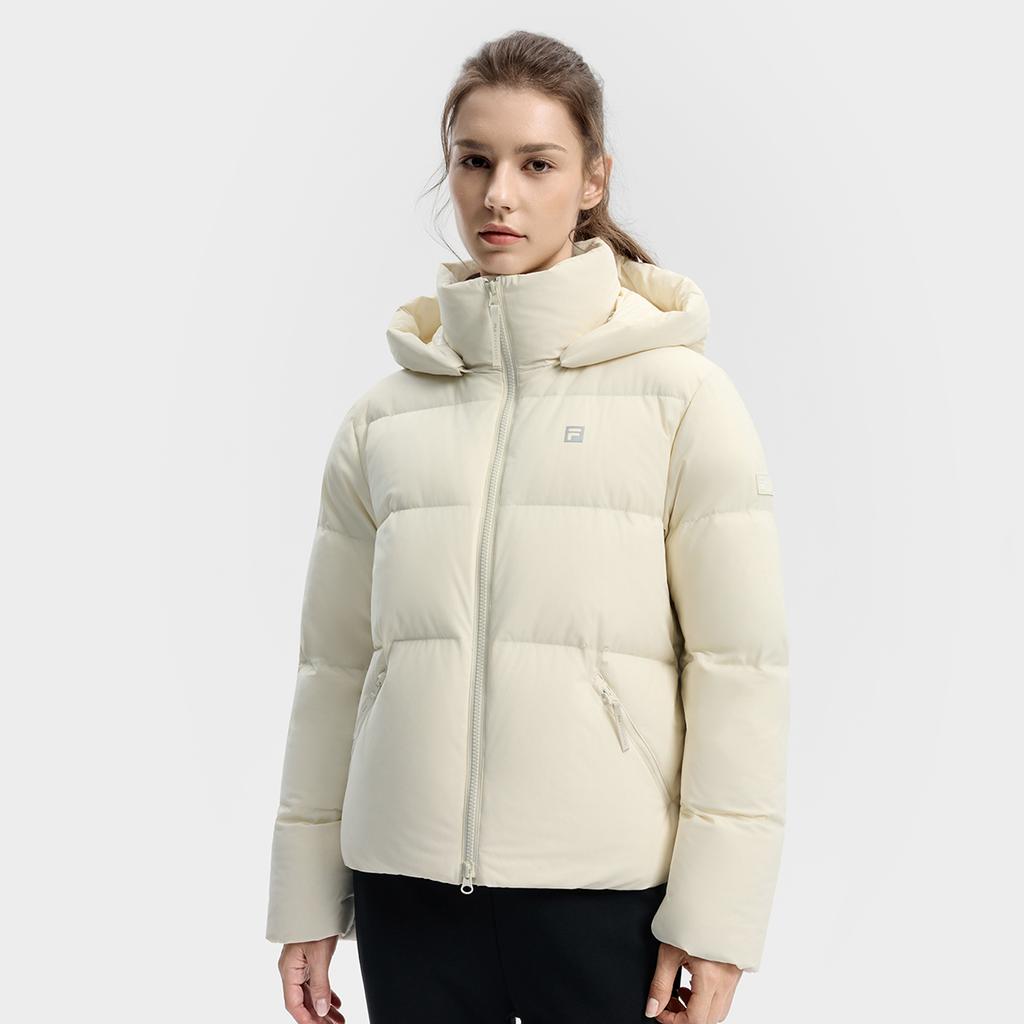 Fila Fitness Minimalist Personality Trendy Fashion Sports Casual Comfortable Versatile Warm Goose Down Jacket Women Outerwear White A11W541905FIV
