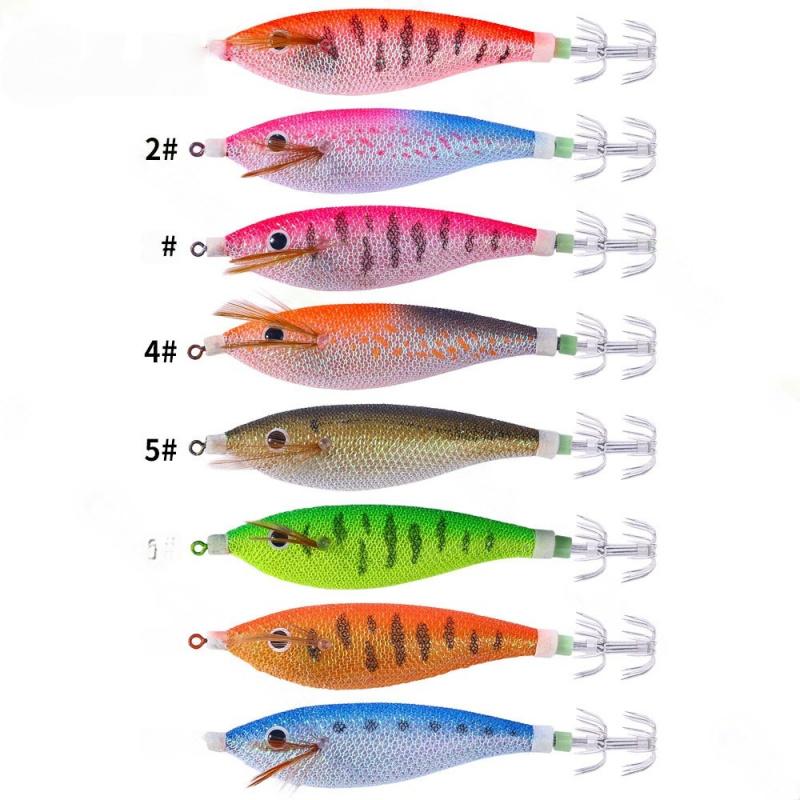 Luminous Wooden Shrimp Lure11CM13GSet of Universal Squid Hooks for Saltwater and Freshwater Fishing Hard Bait Fishing Lure