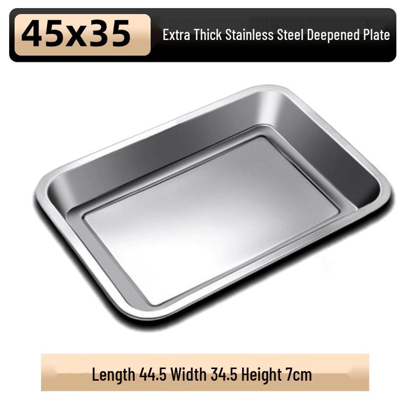 Commercial Grade 304 Stainless Steel Rectangular Serving Tray
