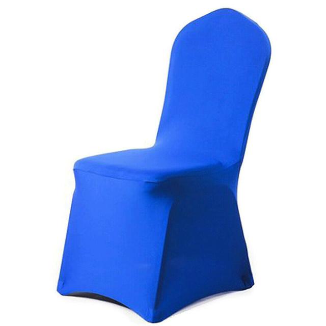 Однотонный чехол на стул, чехол из спандекса, эластичный чехол для свадебного банкета, вечеринки, ресторана, банкета, отеля, чехлы на стулья для столовой синий