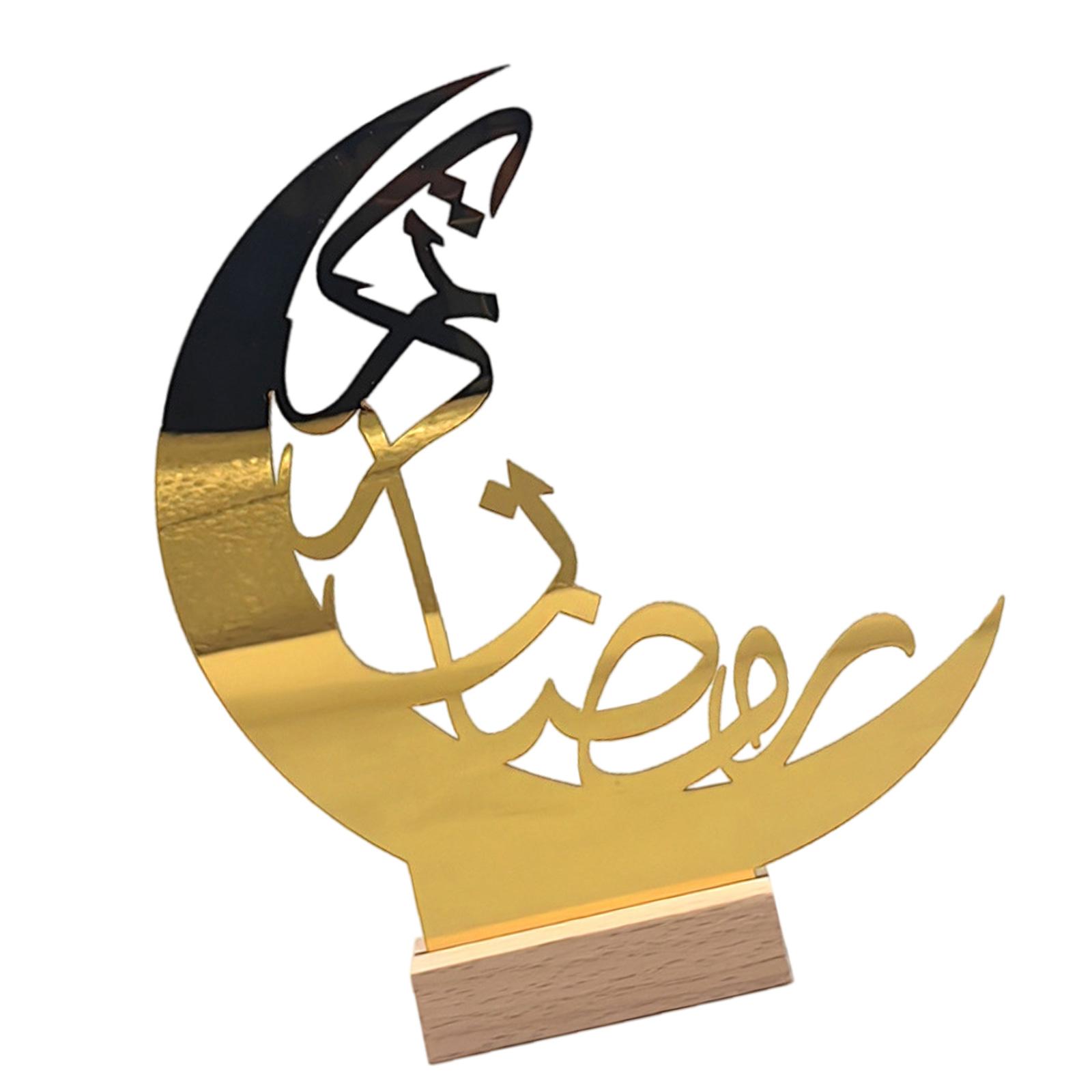 

Islamic Festival Desktop Ornament Acrylic Crescents Decoration for Eid and Ramadans Celebration Party Table Centerpieces