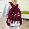Schoolbag Schoolbag for Female Junior High School Students, Simple High School Girls, Personalized Piano Backpack, Trendy High-value College Student