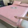 Class A Solid Color Cool Silk Latex Mattress Summer Ice Silk Mat Air Conditioner Mat High-End Washing Machine Washing 3Pcs