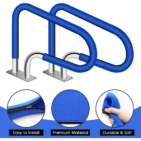 Pool Handrail Cover, Rail Grip for Swimming Pool Hand Railing Covers with Zipper, 4 Feet Slip Resistant Safety Grip Sleeve for Swimming Pool Inground