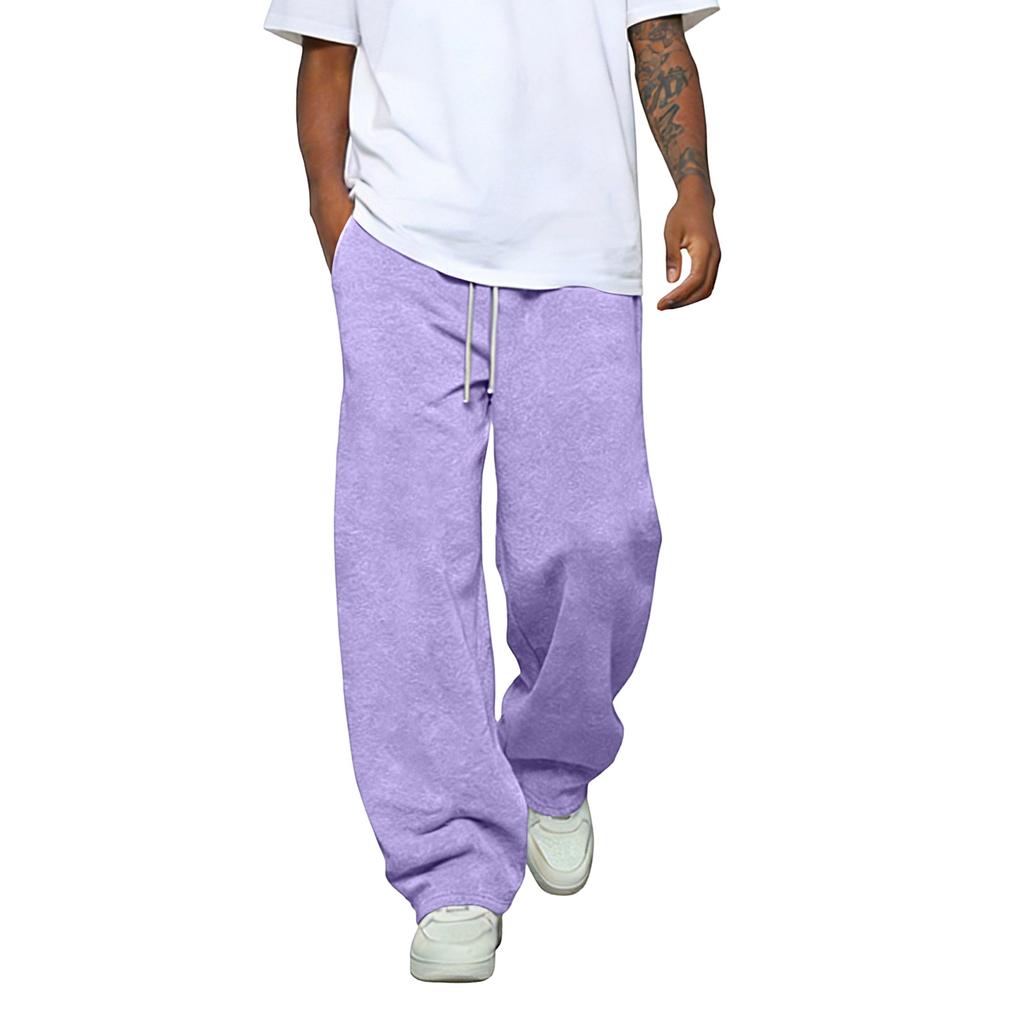 Men's Color Loose Wide Leg Sweatpants Men's Casual Fashion Sweatpants