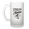 Verre À Bière - PLANETEE - J'peux Pas Minimaliste - 470 Ml - Verre Trempé Givré - Motif Sublimation Indélébile