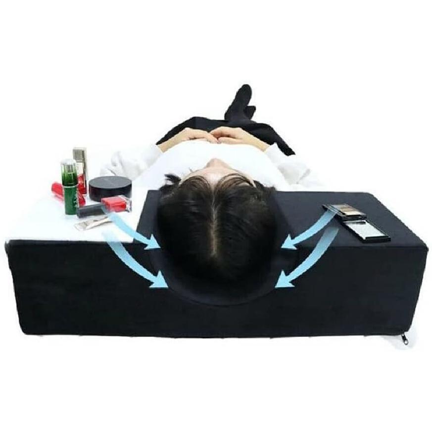 Grafting Eyelashes Soft Memory Foam Pillow with Pocket U Shape Eyelash Extension Pillow Beauty Salon Makeup Tool (Pea Green)