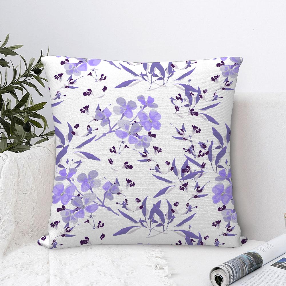Lavender Flowers Pillow Case Sofa Decorative Home Double-sided Printing Short Plush Cushion Cover Throw Pillow Cover Gifts
