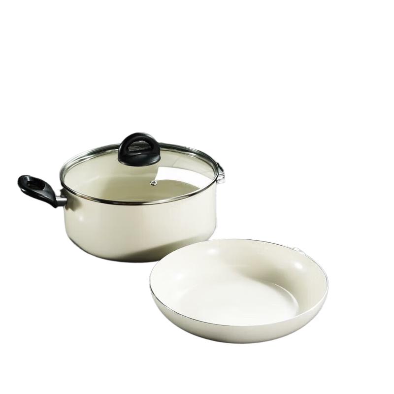 Ceramic Non-Stick Soup Pot & Frying Pan Set