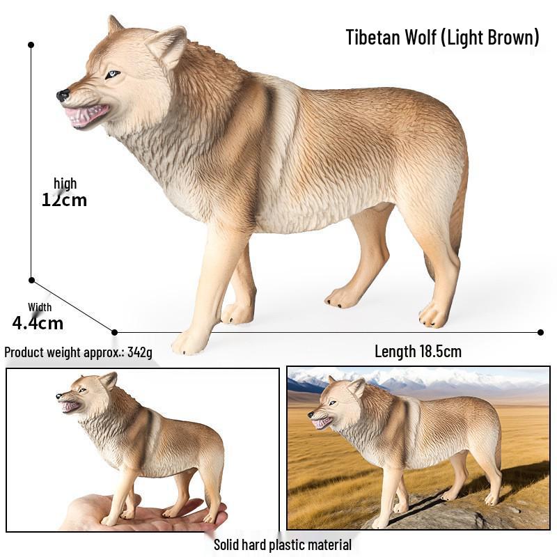 Wild Safari Animal Figurines: Giraffe, Elephant, Rhinoceros, Brown Bear, Tiger, Lion, Leopard, Hippopotamus - Solid Cognitive Toys