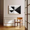 Minimalist Black & White Triangle Wall Art - Modern Geometric Abstract Canvas - Sleek & Stylish Home Decor Vintage Wall Decoration Famous Oil