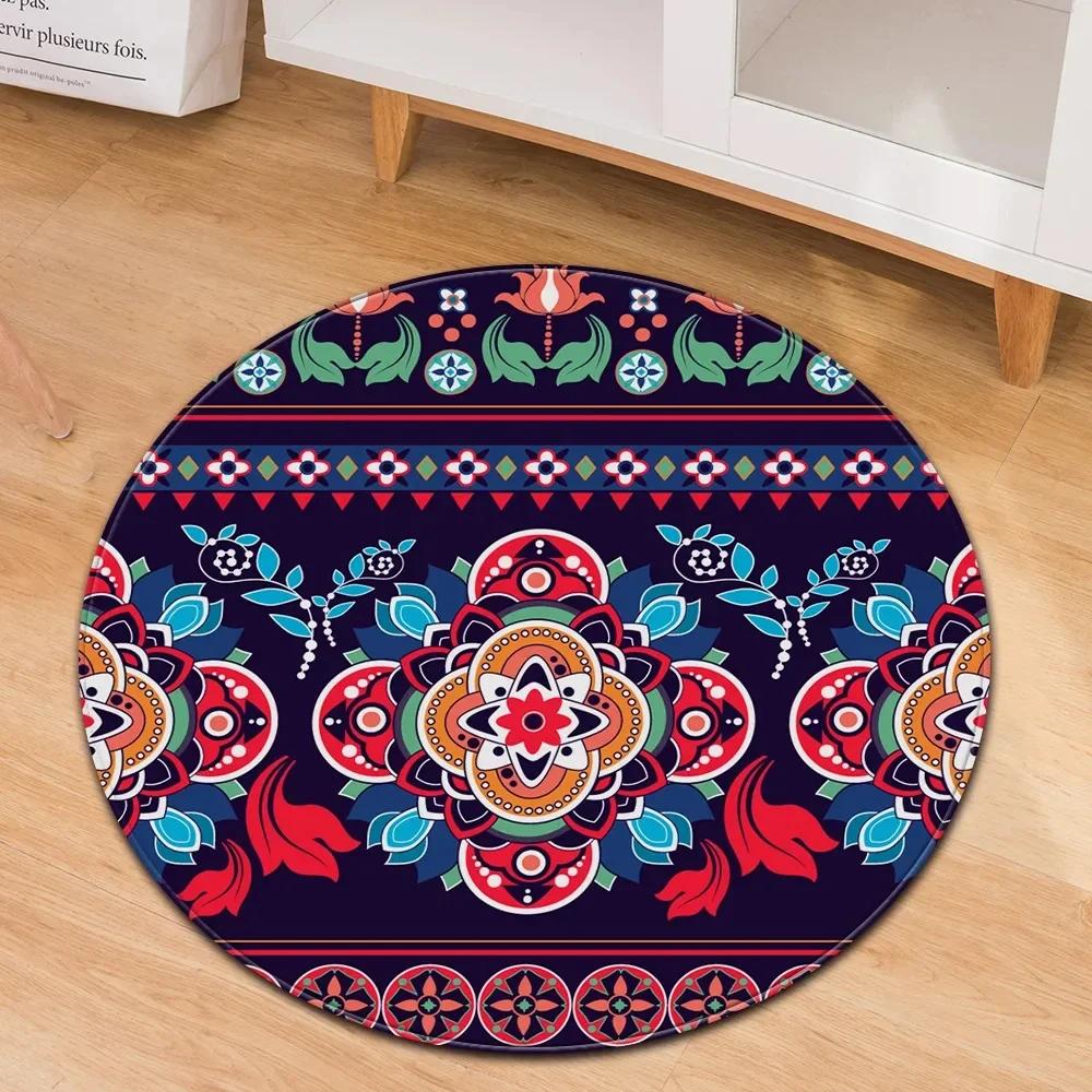Colorful Trippy Rainbow Swirl Modern Round Carpet Circle Area Rug For Bedroom Living Room Decor Floor Mats Computer Chair Mat