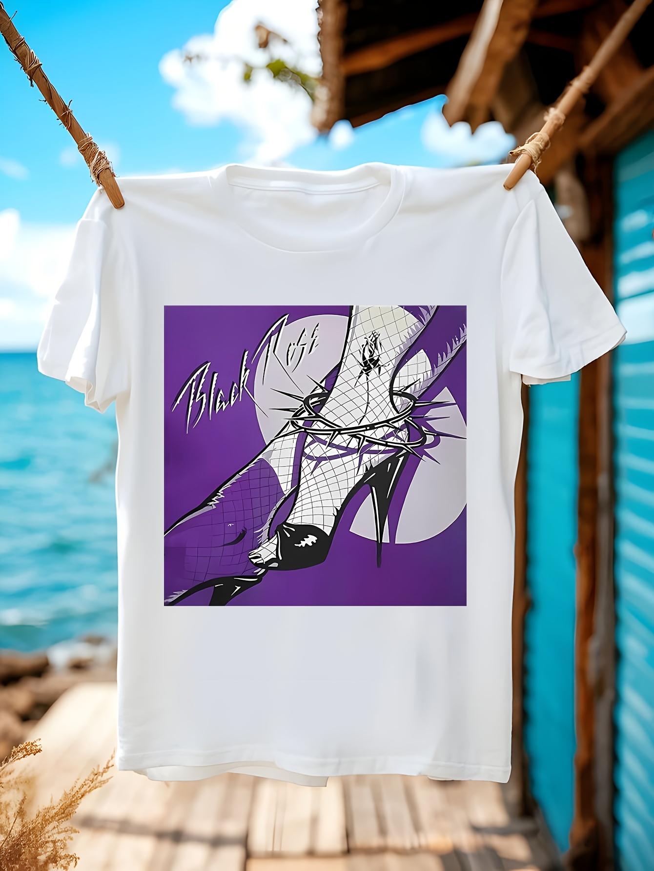 Black Tshirt Featuring a Humorous Design Related to Music S