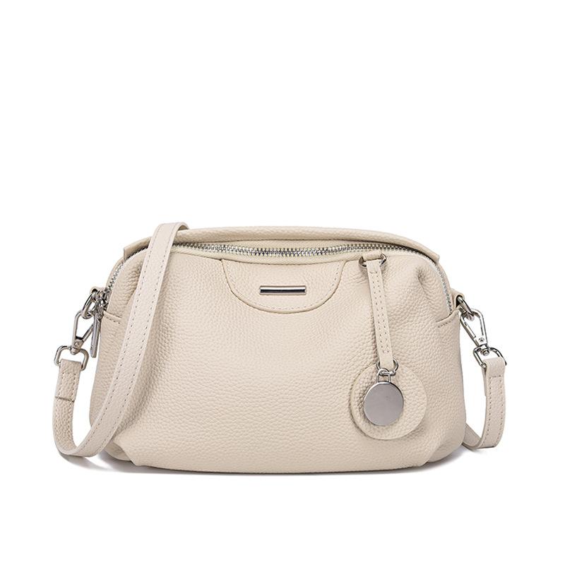 First Layer Cowhide Bag Crossbody Bag for Women New Boston Handbag for Women Niche Commuting Versatile Shoulder Bag