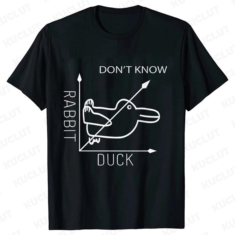 Duck Rabbit Fun Math T Shirt Birthday Gift for Men Funny Adult T-Shirt Men Short Sleeve Tshirt Men Funny Graphic Tee Shirt Tops