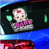 Cute Girl Baby on Board Car Sticker Cartoon Design Waterproof PVC Decal Vehicle Safety Warning Sign for Car Window