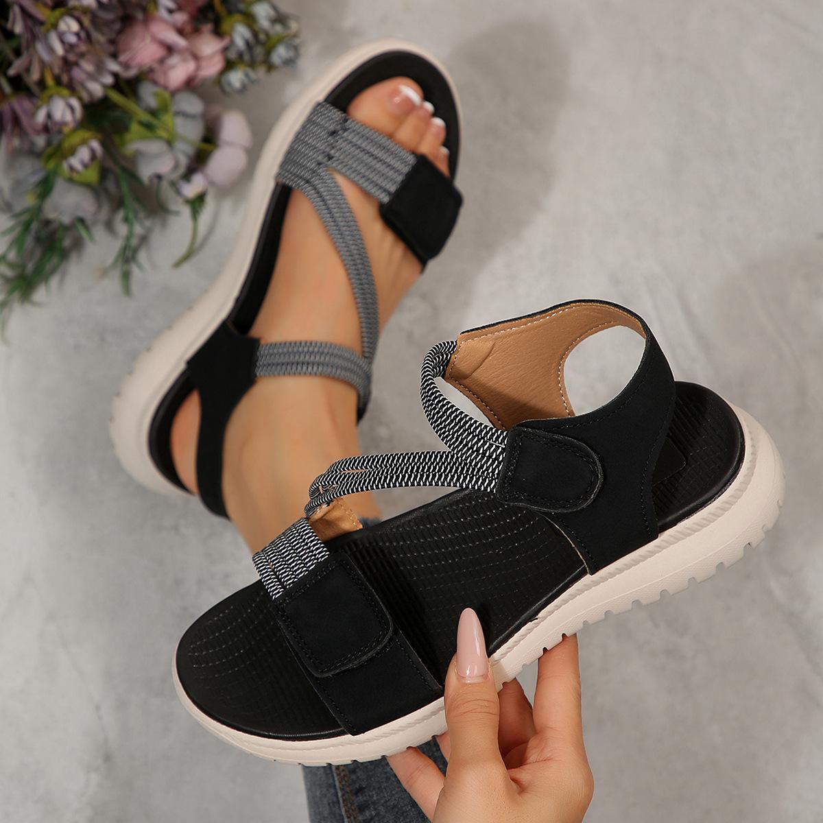 

Foreign trade large size platform versatile Velcro sandals Amazon 2025 summer new European and American sandals women 36