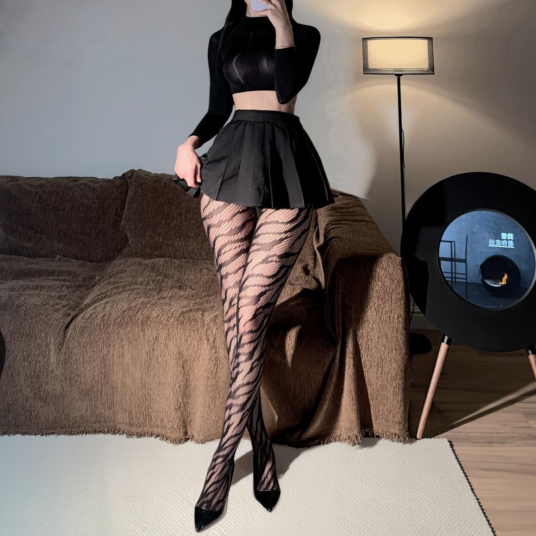 Сексуальные колготки-сеточка тонкие полые колготки-тигр женские сексуальные леггинсы красотки One size