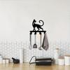 Bohemian Metal Cat Key Hanger Wall Mount Key Holder Durable Iron Black Cat Home Decor