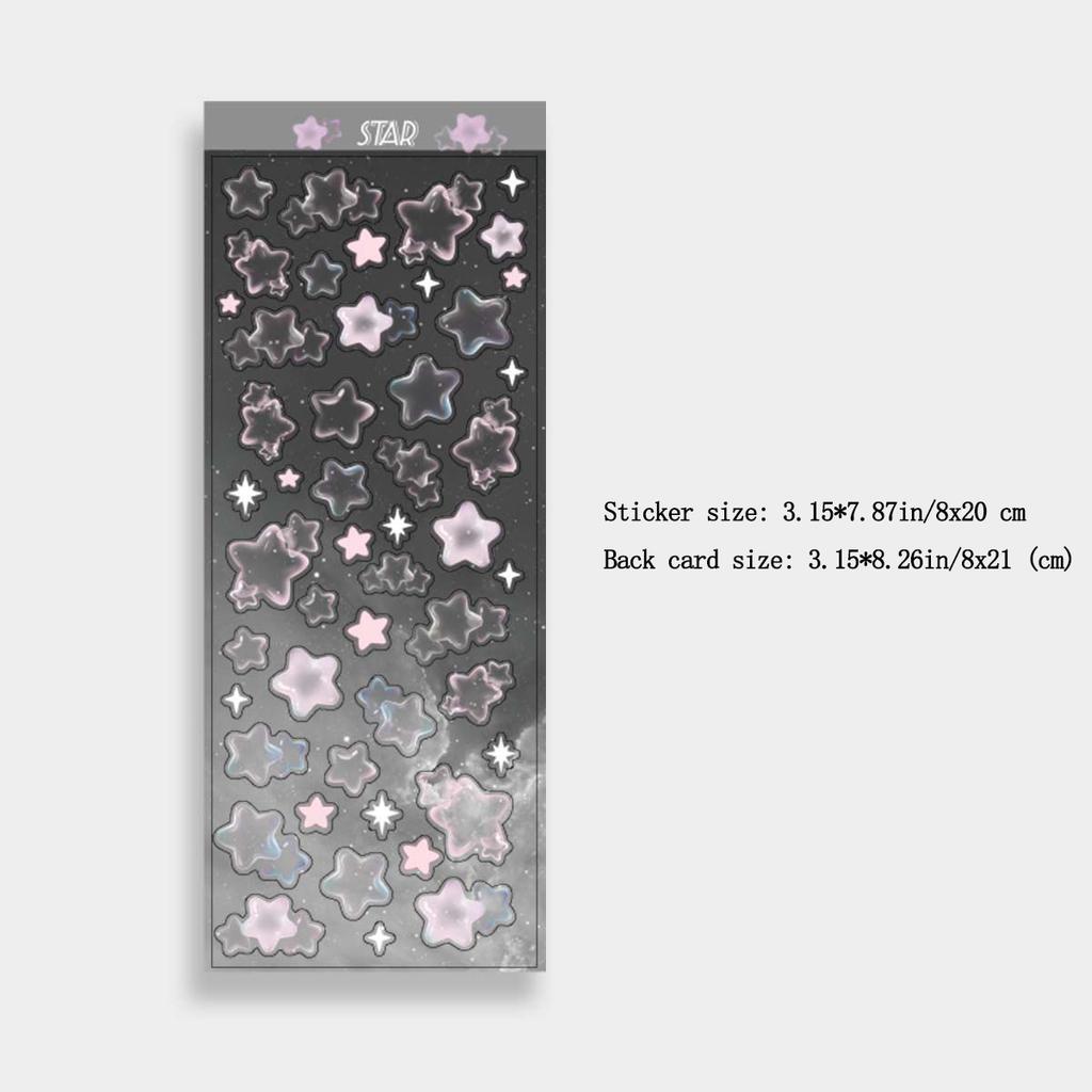Korean Stickers Wholesale Original Transparent Bubble Ins Style Cute Hand Account with Card Stickers