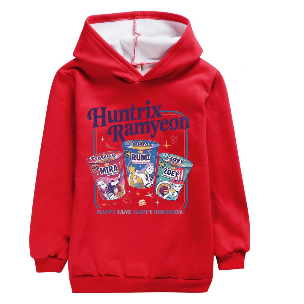 5010 Girls Velvet Warm Kpop Rumi Zoey Mira Print Casual Long Sleeves Hoodie