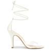 Allegra K Clear Strap Lace-Up Sandals with Stiletto Heels, White, Size 23.5cm