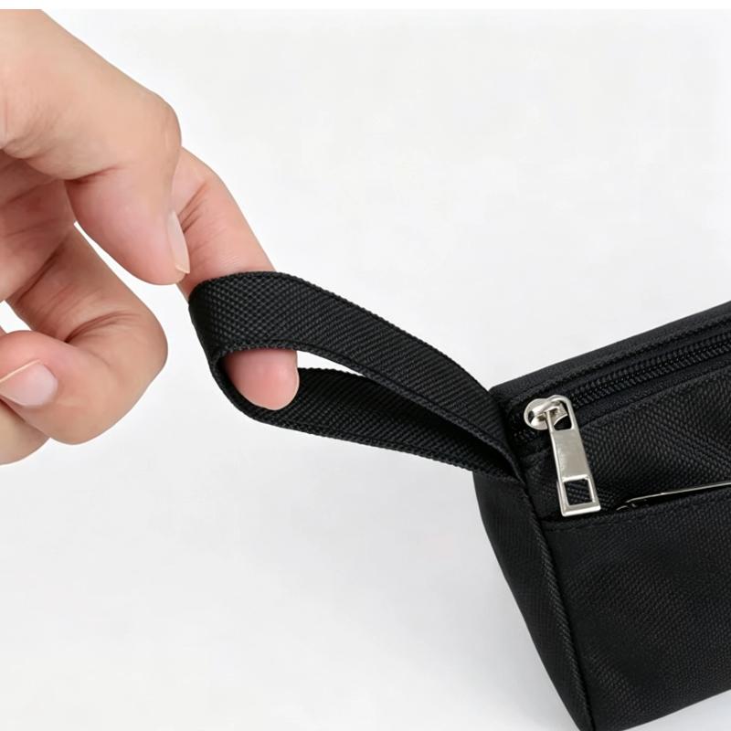 Black Oxford Fabric Pencil Case Large Capacity For Minimalist Student Stationery Storage Creative Stationery Storage Bag