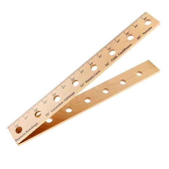 Wooden Plant Ruler Foldable Planting Ruler with Holes Smooth Edge Burr Free Easy To Use Lightweight Portable Garden Ruler