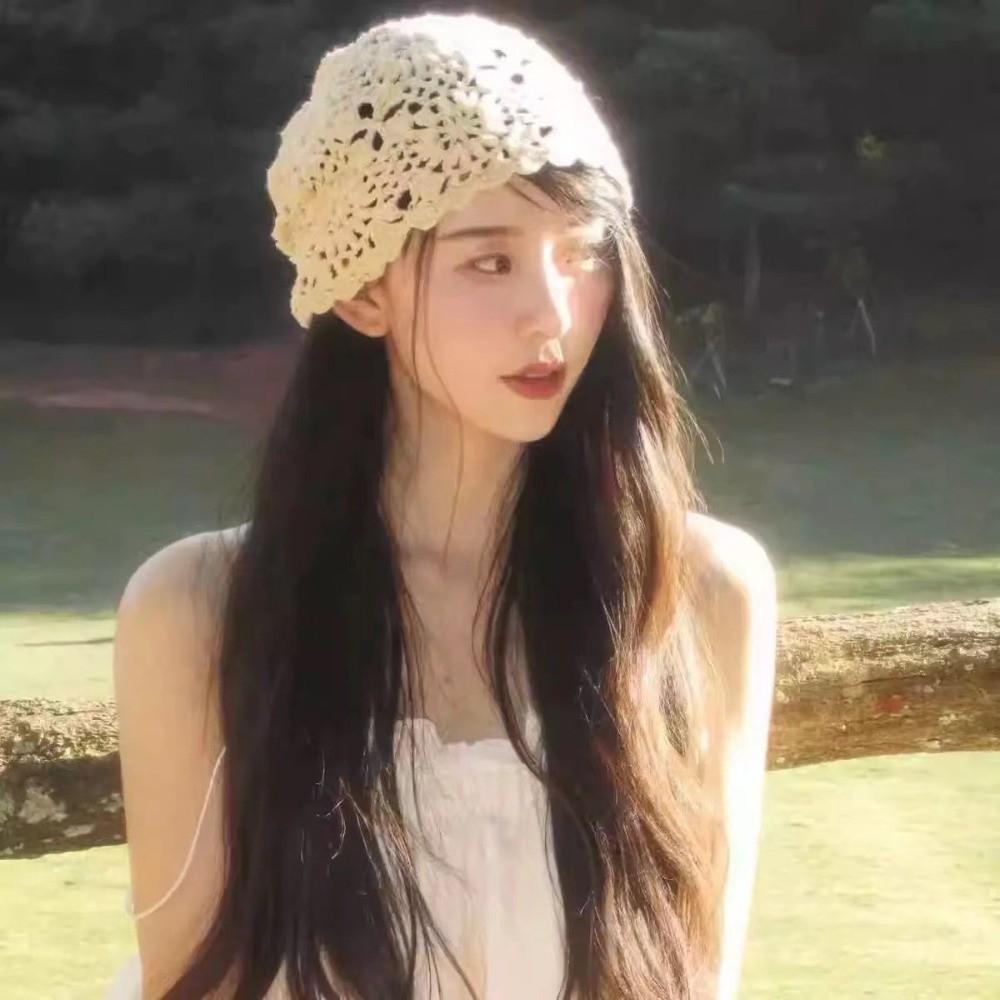 Handmade Hollowed Out Beanie Cap Bohemian Style Knit Cap Cute Ethnic Style Hat  Girls