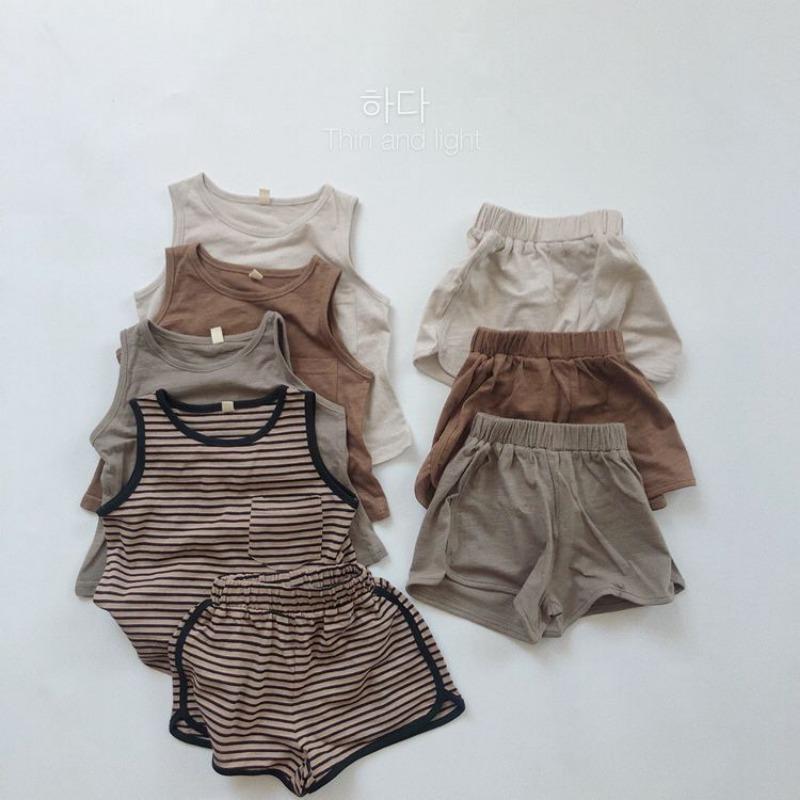 Retro Japanese Korean Style Loose Solid Unisex Kids Summer Shorts