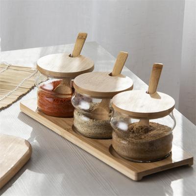 Szklana butelka na przyprawy do przypraw cukru Słoik do przechowywania soli Słoiki na przyprawy z łyżeczką Pojemniki na przyprawy do ziół kuchennych