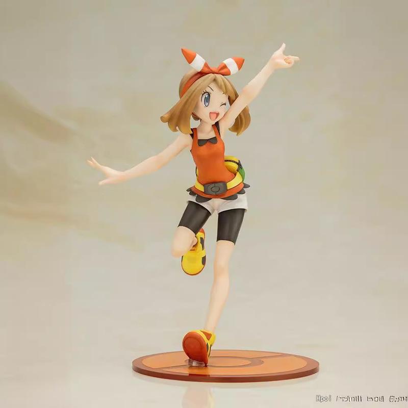 Pokemon May Trainer Figure Collectible Anime Statue Scene Desktop Display Model For Anime Fans Collectors Pokemon Merchandise