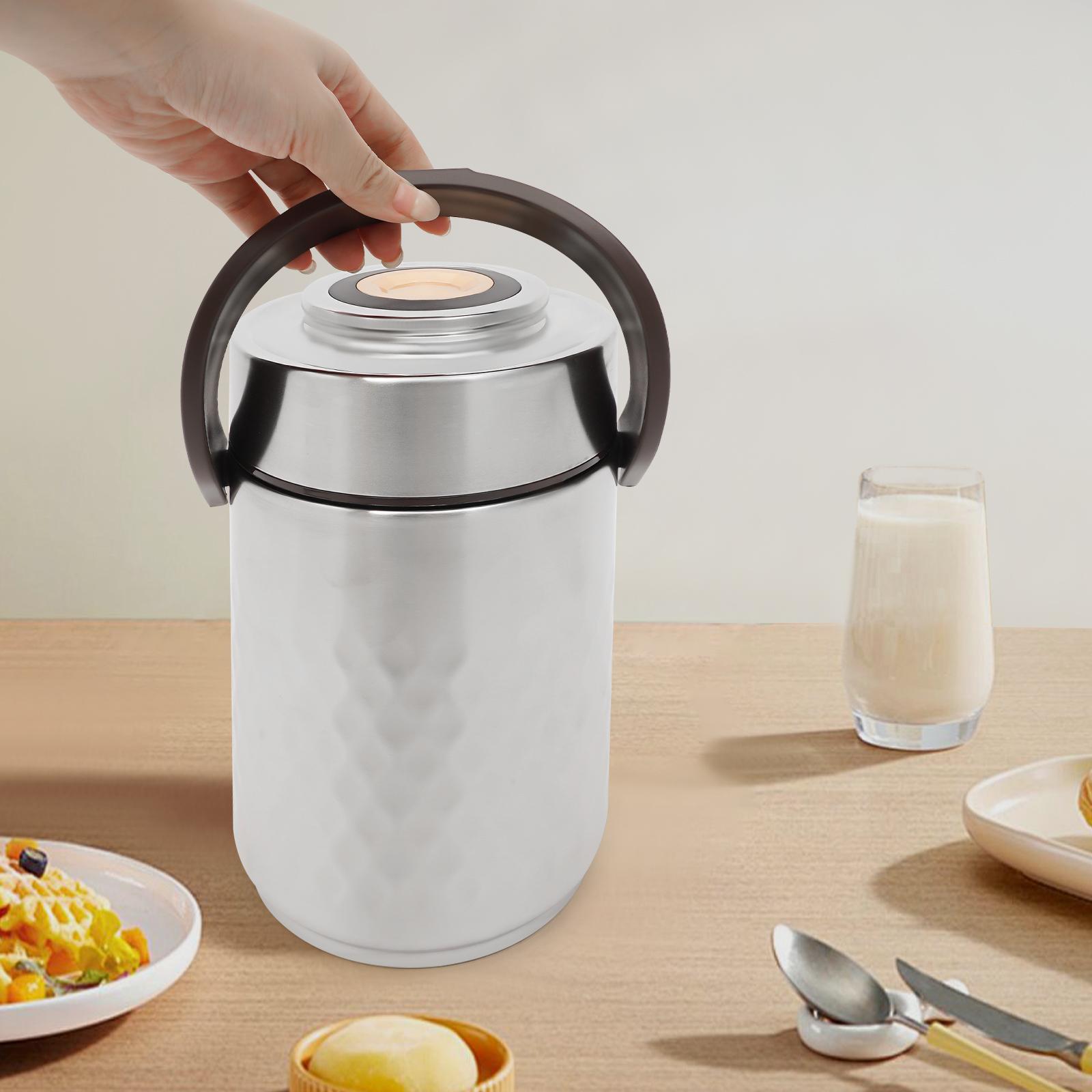 

304 Stainless Steel 3-Tier Lunch Box, 2L Thermal Food Container, Vacuum Insulation Leak-Proof Bento Box, Portable Prep Container 3 серебряный