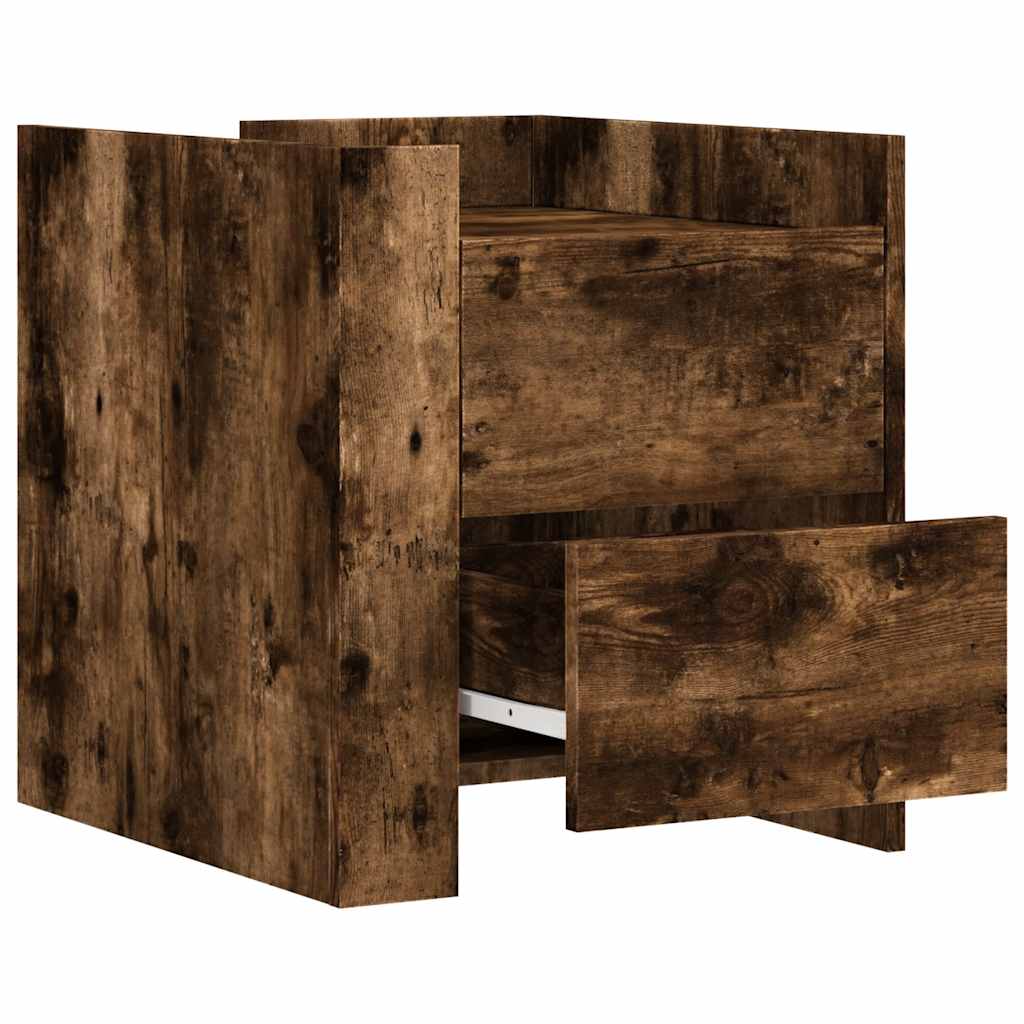 Nightstand Smoked Oak 45x50x50 cm Engineered Wood
