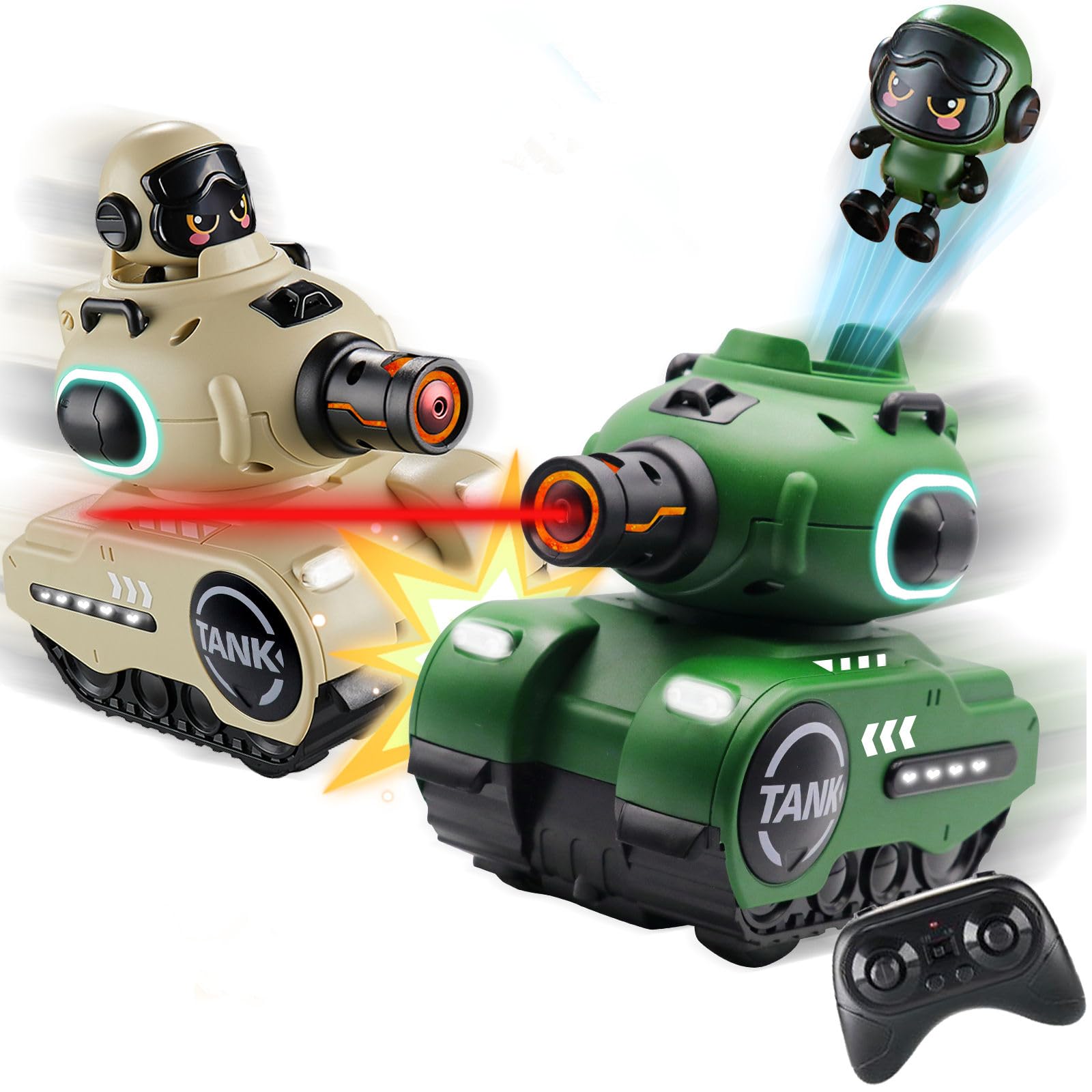 

OBEST Remote Control Tank Toy, RC Car, Remote Control Battle Mode, RC Car, Two-Person RC Car Toy, Kids Birthday, Christmas, New Year s Gift, Set of 2