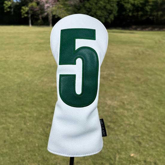 Faux Leather Golf Club Head Cover for Drivers Fairway Woods Hybrids No.1/3/5/U Headcover Soft Velvet Green Putter Head Protector
