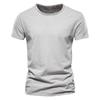 Summer Men's Solid Bamboo Cotton V-Neck T-Shirt - Hot Selling European & American Style