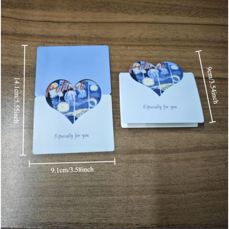 10pcs Love Card, Creative Oil Painting Style Card, Father's Day, Mother's Day,Teacher's Day,Birthday Party & Other Holiday Cards