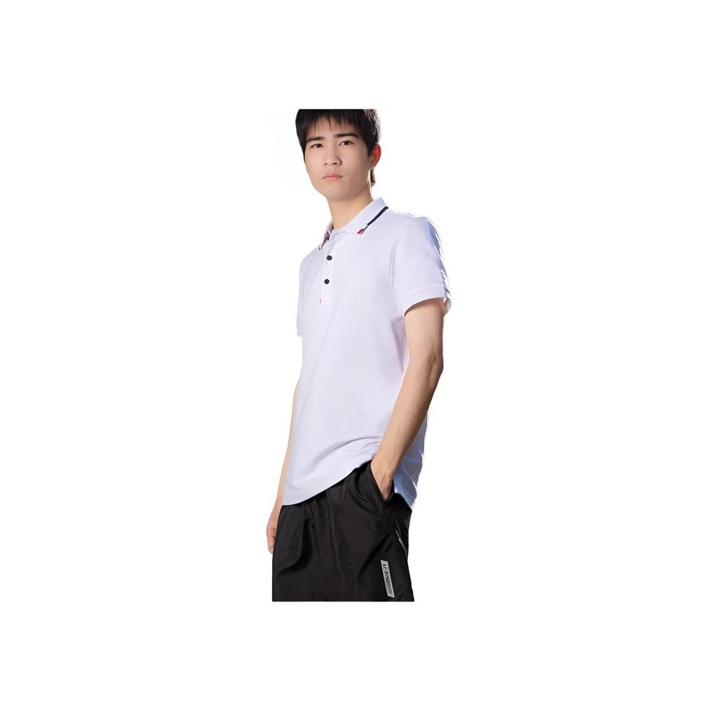 Li Ning Sports Lifestyle Serie Training Lässig Atmungsaktiv Feuchtigkeitstransportierend Kurzarm Poloshirt Herren Poloshirts Weiß APLQ161-1