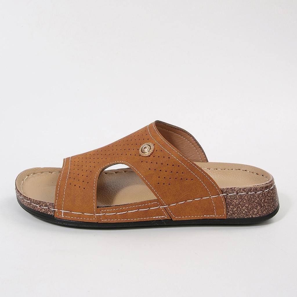 Women's Arch Support Slide Sandals Slip On Wedge Sandals Casual Comfort Lightweight Flat Slides Dressy Summer Comfortable Slides Sandals for Women