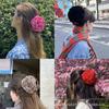 Caro Blumenstoff Rose Haarspange - Europäischer & Amerikanischer Stil Dutt-Accessoire