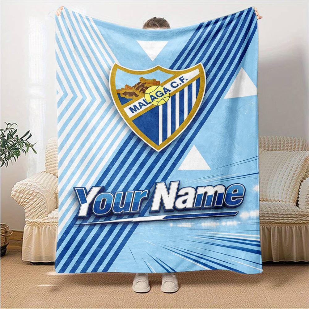Name Custom Malaga CF Print Flannel Blanket High Quality Warm Comfortable Cover for All Seasons Perfect for Gifts Home Decor