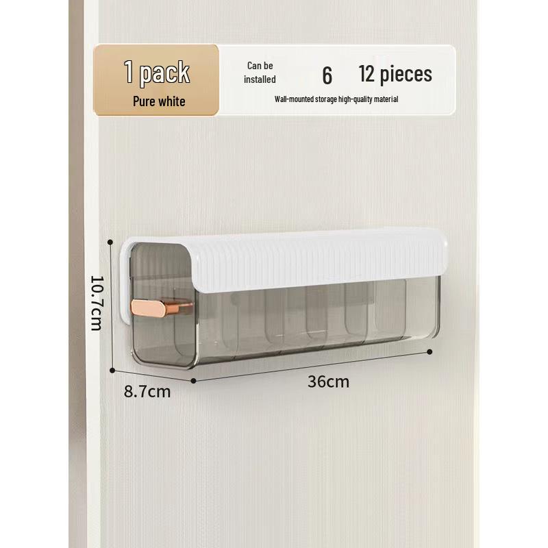 Wall-Mounted Transparent Organizer Box for Cables, Socks, and More