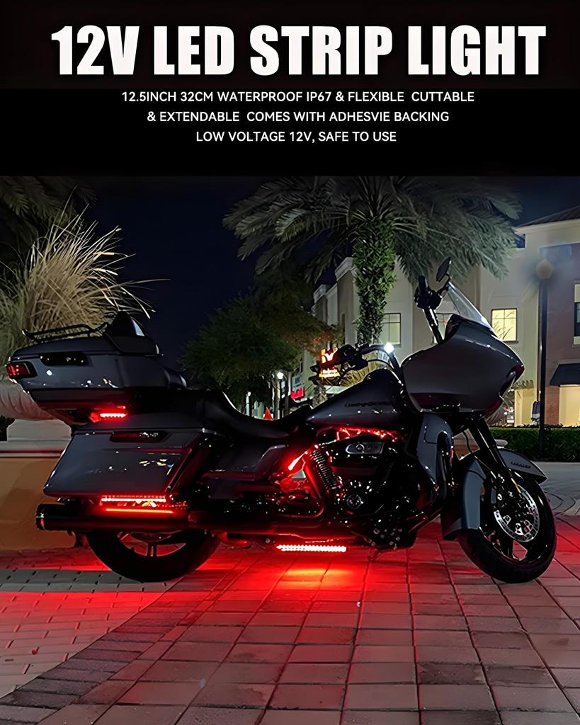 LED Tape Light, For Cars, 12.6 Inches (32 Cm), Foot Lights, Motorcycle Tail Lamp,