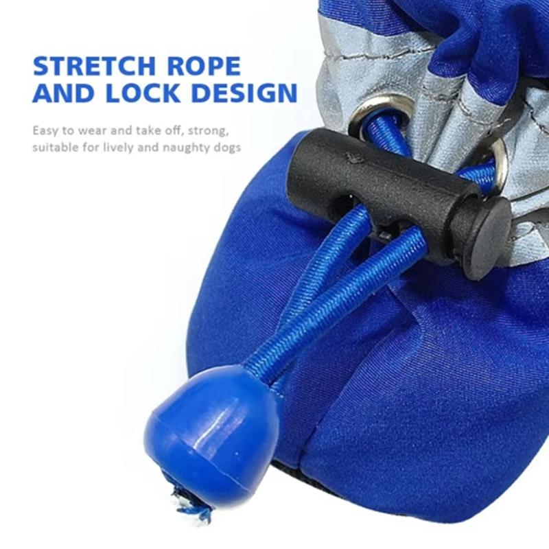 4pcs/set Waterproof Pet Dog Shoes Anti-slip Rain Boots Footwear for Small Cats Dogs Puppy Dog Pet Booties Pet Paw Accessories