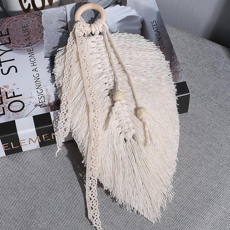 Macrame Wall Hanging Home Decoration Accessories Feathered Charm Car Wall Hanging Boho Decor Hand-woven Tapestry Wall Hanging