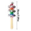 6pcs Wooden Jingle Hand Bells Rainbow Handle Wooden Bells Jingle Stick Shaker Rattle Musical Toys